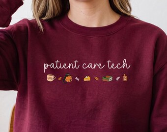 Autumn PCT Nurse Shirt, Cute Patient Care Technician Sweatshirt, T-shirt for Medical Assistant Gift, Halloween Tshirt Nurse Appreciation