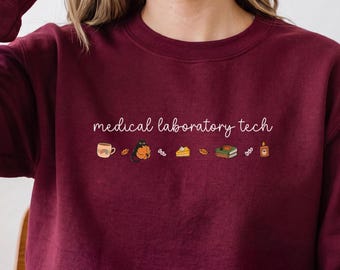 Medical Laboratory Technician Autumn Shirt, MLT Sweatshirt Gift, Laboratory Department Fall shirt, MLS Crewneck, Laboratory Halloween Shirt