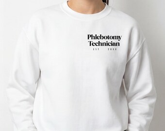 Custom Phlebotomist Gift, Personalized Phleb Tech Sweatshirt, Phlebotomy gift Tshirt, Telemetry Nurse Crewneck, Phleb Graduation tshirt