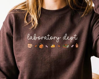 Laboratory Department Autumn Shirt, Fall Gift For Lab Tech, Medical Laboratory Scientist Halloween Sweatshirt, Lab technician Crewneck