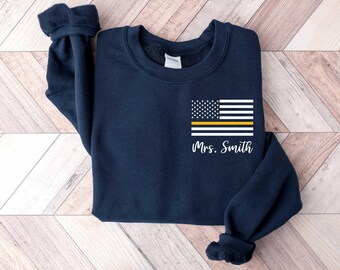 911 Dispatcher Custom Name Gift, Emergency Dispatcher Tshirt, 911 Operator Personalized, Thin Gold Line Shirt, 911 Communicator Appreciation