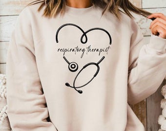 Respiratory Therapy Stethoscope Shirt, RT Heart Sweatshirt Gift, Respiratory Therapist tshirt, CRT Sweater, Pulmonology tech Crewneck