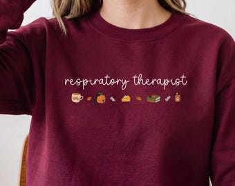 Respiratory Therapist Fall Shirt, RT Autumn Sweatshirt Gift, Respiratory Therapist tshirt, CRT Sweater, Pulmonology Halloween Crewneck