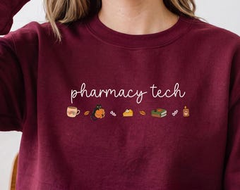 Pharmacy Tech Fall Shirt, Sweater Gift for Pharmacist, CPhT Rx Sweatshirt, Graduation T-shirt for Pharm Tech, Halloween Crewneck
