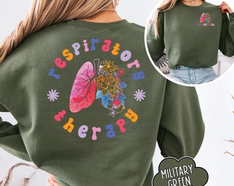 Respiratory Therapy Custom Floral Shirt, Personalized RT Sweatshirt Gift, Respiratory Therapist tshirt, CRT Sweater, Lung Squad T-shirt