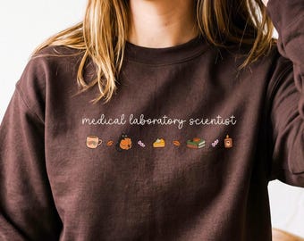 Medical Laboratory Scientist Autumn Shirt, MLS Sweatshirt Gift, Laboratory Department Fall shirt, MLT Crewneck, Laboratory Halloween Shirt