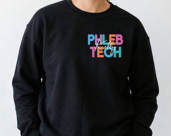 Custom Name Phlebotomist Gift, Personalized Phleb Tech Sweatshirt, Phlebotomy gift Tshirt, Telemetry Nurse Crewneck, Phleb Graduation tshirt