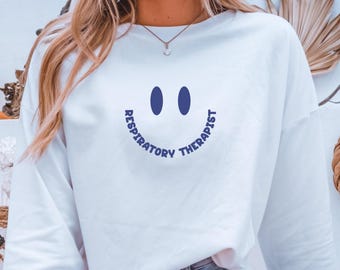 Respiratory Therapy Smiley Shirt, RT Emoji Sweatshirt Gift, Respiratory Therapist tshirt, CRT Sweater, Pulmonology tech Crewneck