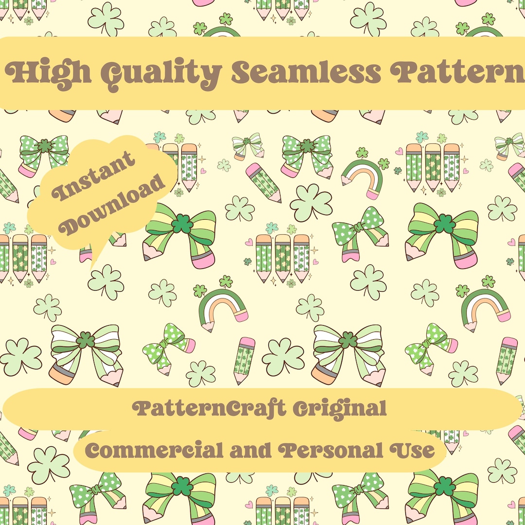 St Patrick's Day Teacher Design, Classroom Decor, Shamrock Pattern ...