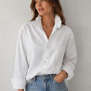 【希少 レア】RALPH LAURENT RUFFLED SHIRTS Ruffle-Trim Lace Shirt