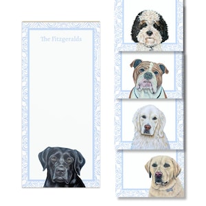 Custom name dog notepads, multiple breed options