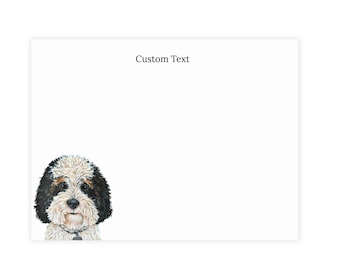 Tarjetas de notas personalizadas con el nombre Bernedoodle