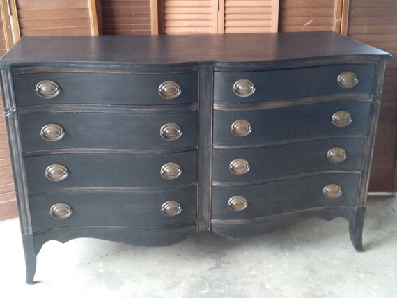 Dresser Bow Front Style Vintage Mid Century Solid Mahogany Etsy