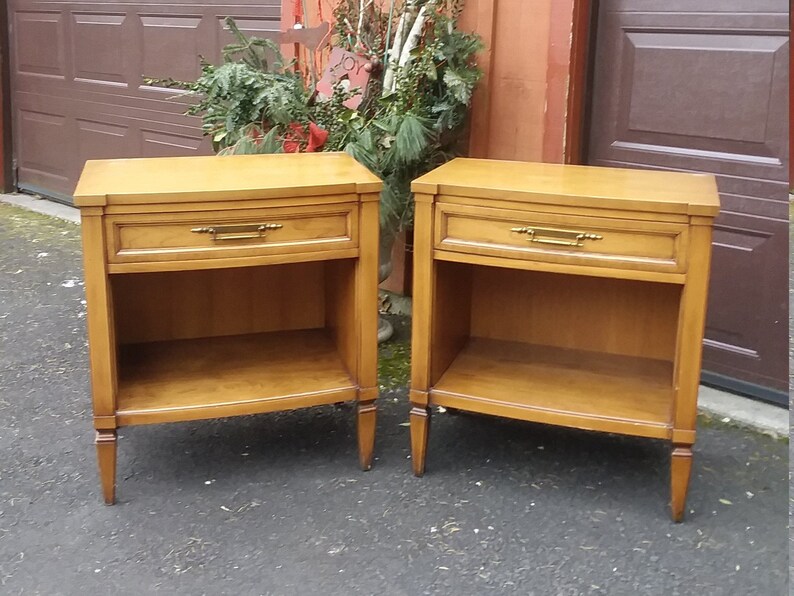 Nightstands PAIR of Matching Vintage Federal Style /Wood Etsy