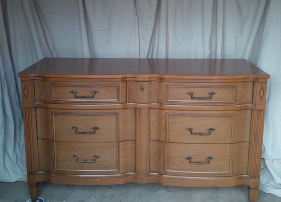 Dresser Vintage Serpentine Chest Of Drawers Solid Wood Etsy