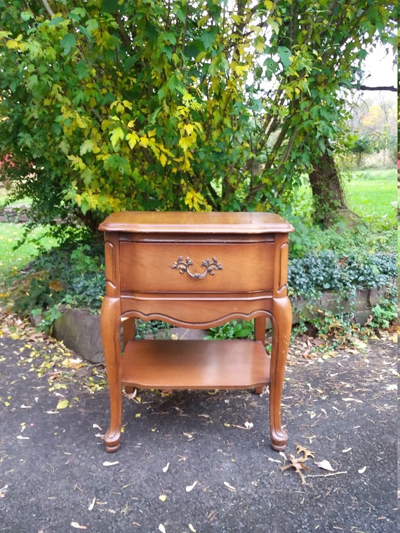 Nightstand Vintage French Provincial Solid Cherry Wood Poppy Etsy