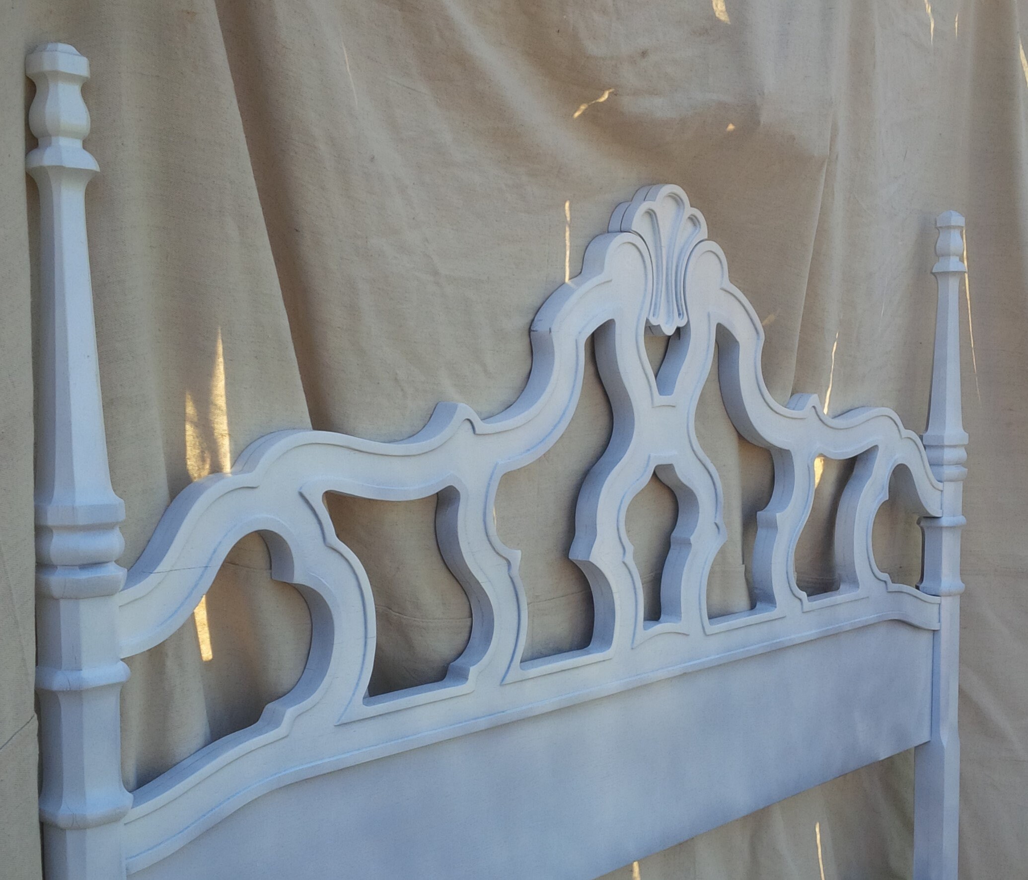 Headboard Queen Size Vintage French Provincial Wood 50
