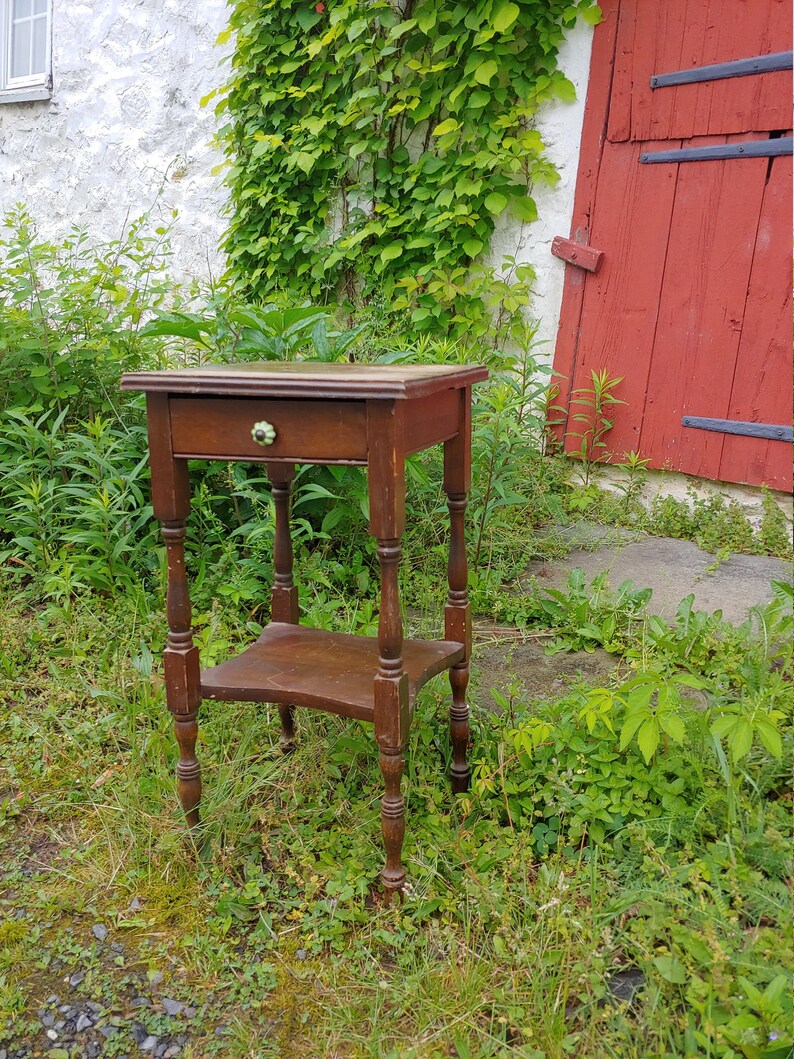 Nightstand Vintage Solid Wood Bedside Table / CUSTOM Paint to Etsy