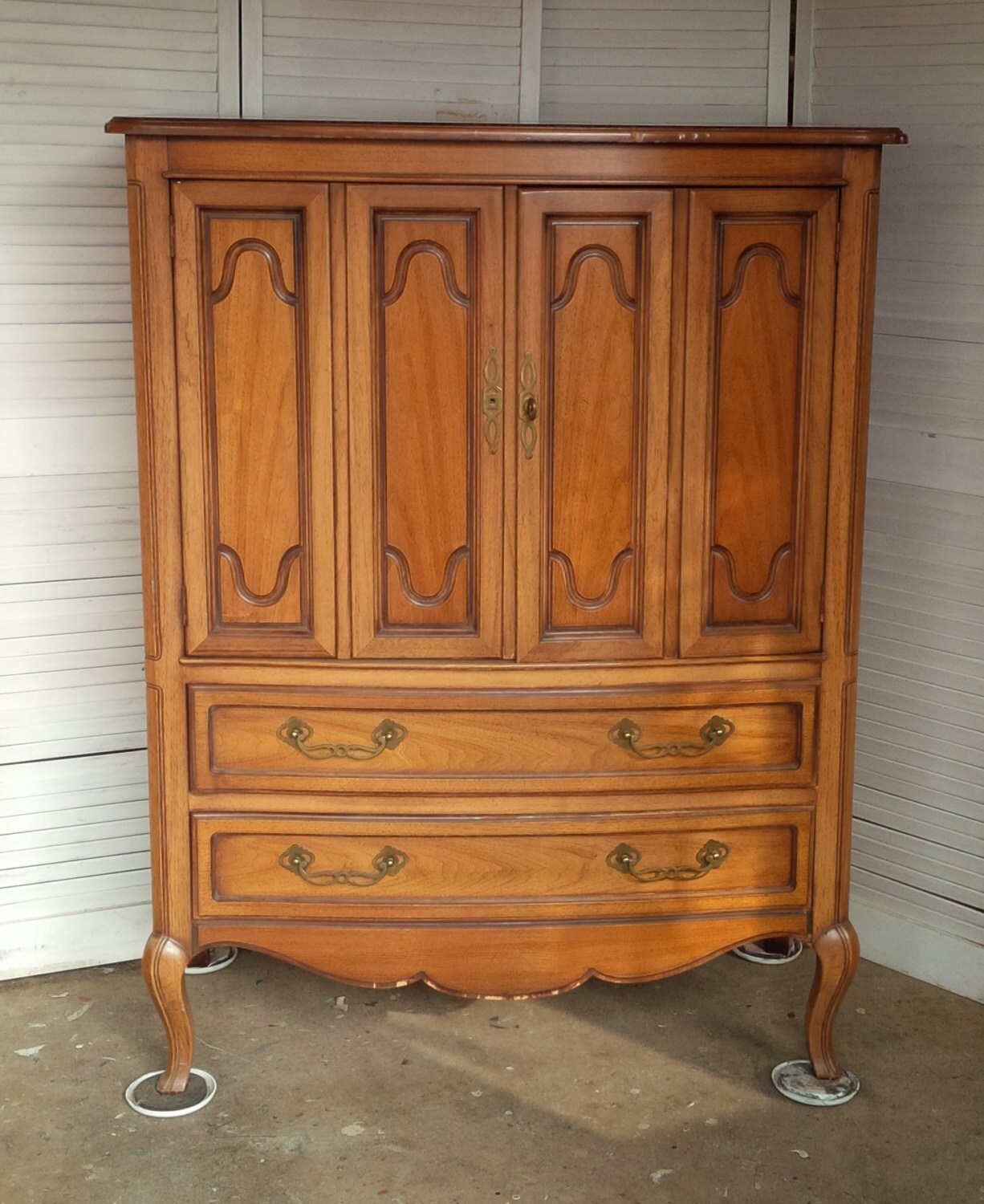 Dresser Wardrobe Vintage French Provincial Highboy Chest Poppy Etsy
