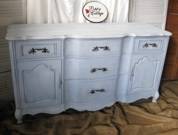 Sideboard French Provincial Bow Front Vintage Solid Wood Etsy
