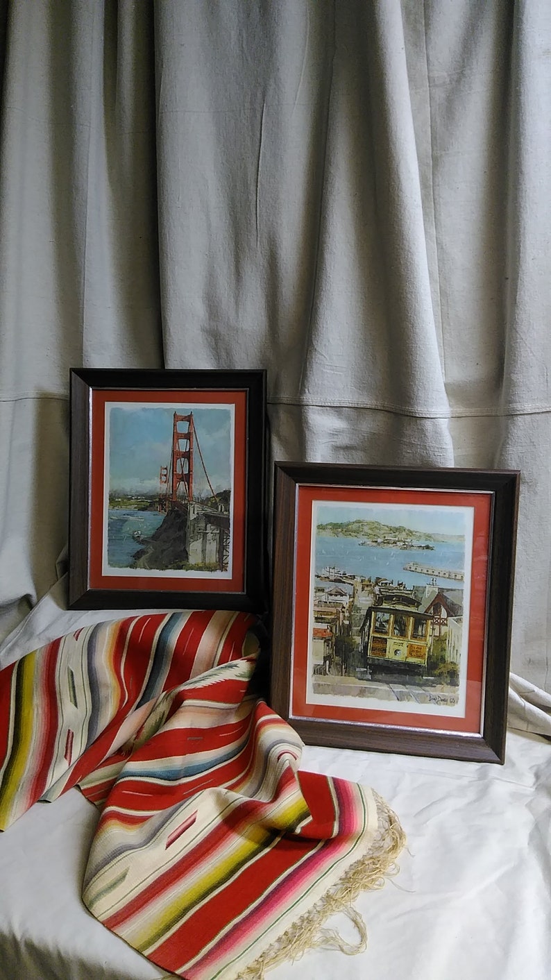 Prints PAIR of San Francisco Framed Watercolor Prints /Vintage Etsy
