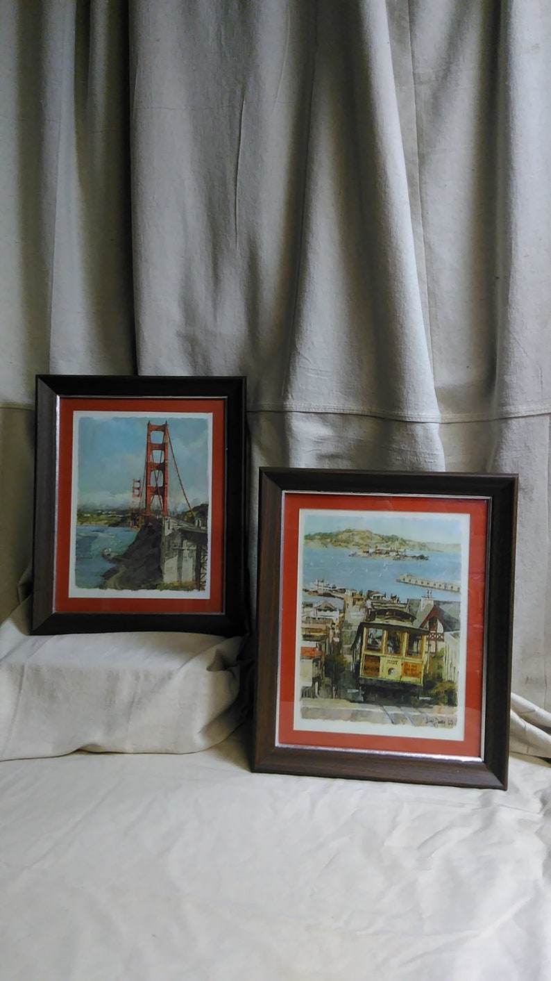 Prints PAIR of San Francisco Framed Watercolor Prints /Vintage Etsy
