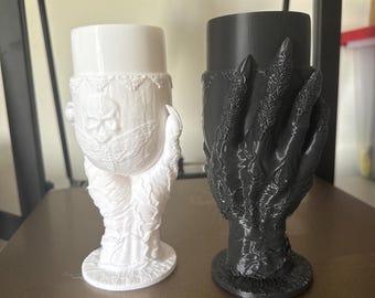 Cáliz de mano demoníaca/Cáliz gótico impreso en 3D, decoración de Halloween, copa de fantasía oscura, accesorio de terror, accesorio de ocultismo y cosplay