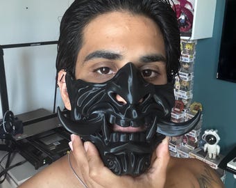 Máscara Half Oni portátil impresa en 3D