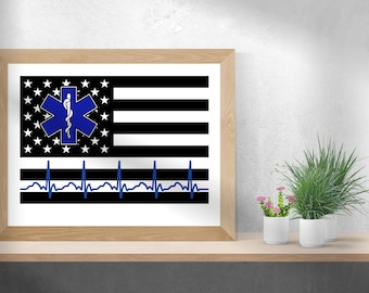 Digital EMS Wall Art, Paramedics, emt, Firefighters, Prehospital Providers, First Responders, EMS Room, EMS Week Postcard, Appreciation Card