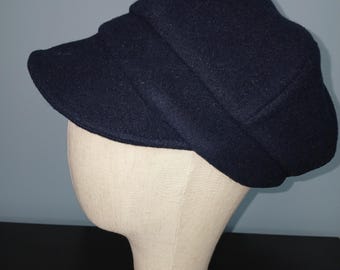 Charcoal Gray Cashmere Newsboy Cap: Upcycled - Etsy display picture 3