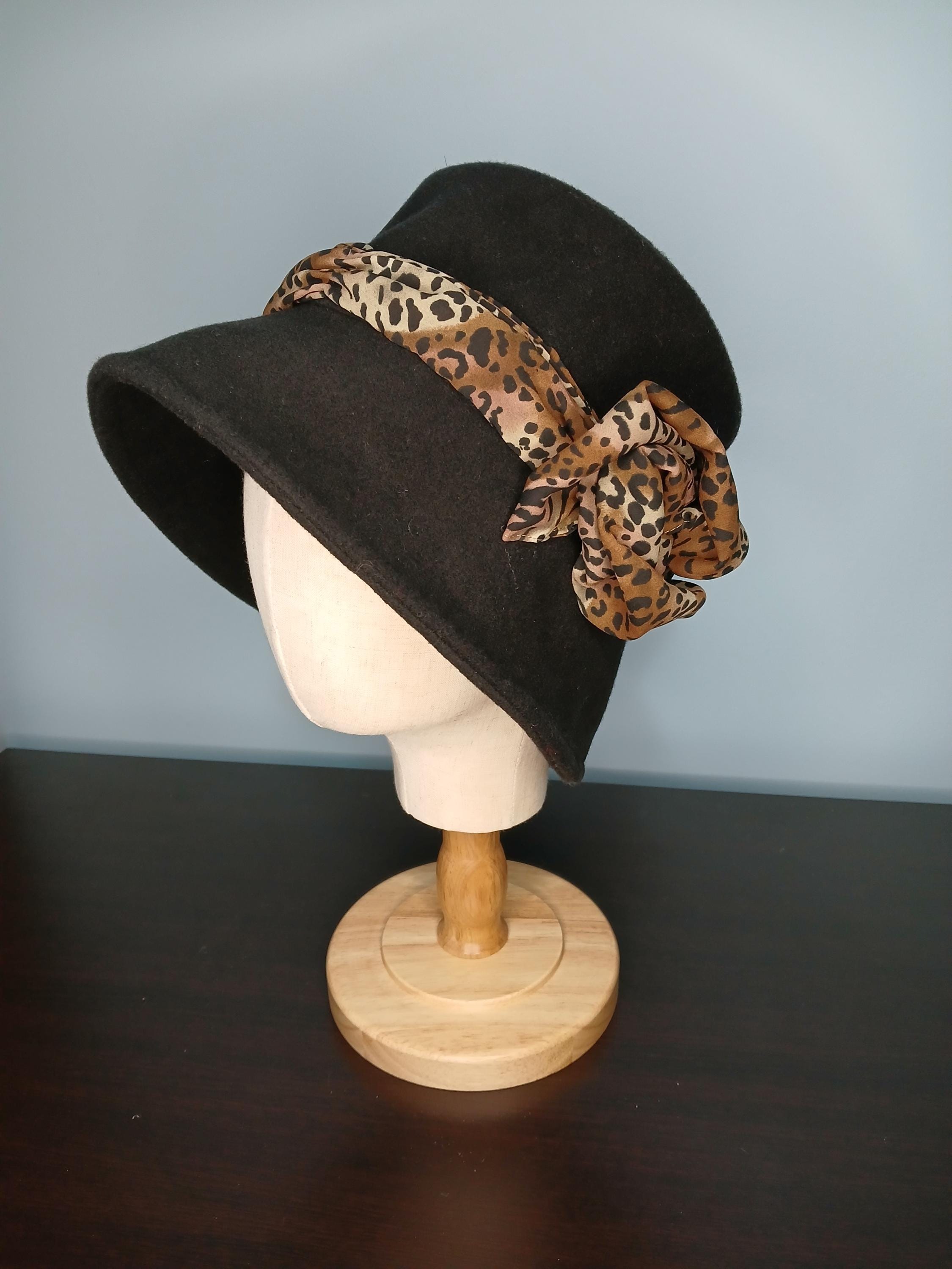 The Icing, Rare Vintage Black/Animal Print Band Wool Hat NWT il_fullxfull.4305322011_fpcx.jpg main image 4