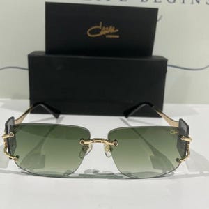 CAZAL サングラス Mod 9095 グリーンレンズ リムレス CAZAL アイウェア メンズ/レディース、父の日ギフト、女性へのギフト、お母さん/奥さん/お父さんへのギフト