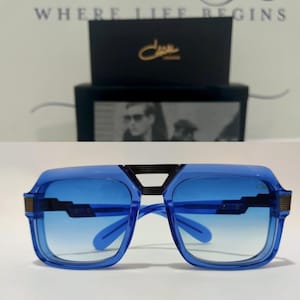 Cazal Sunglasses, Mod 669  Night Blue Lens Gunmetal Blue Frame Eyewear, Mother Gift, Men's Gift, Parents Day Gift