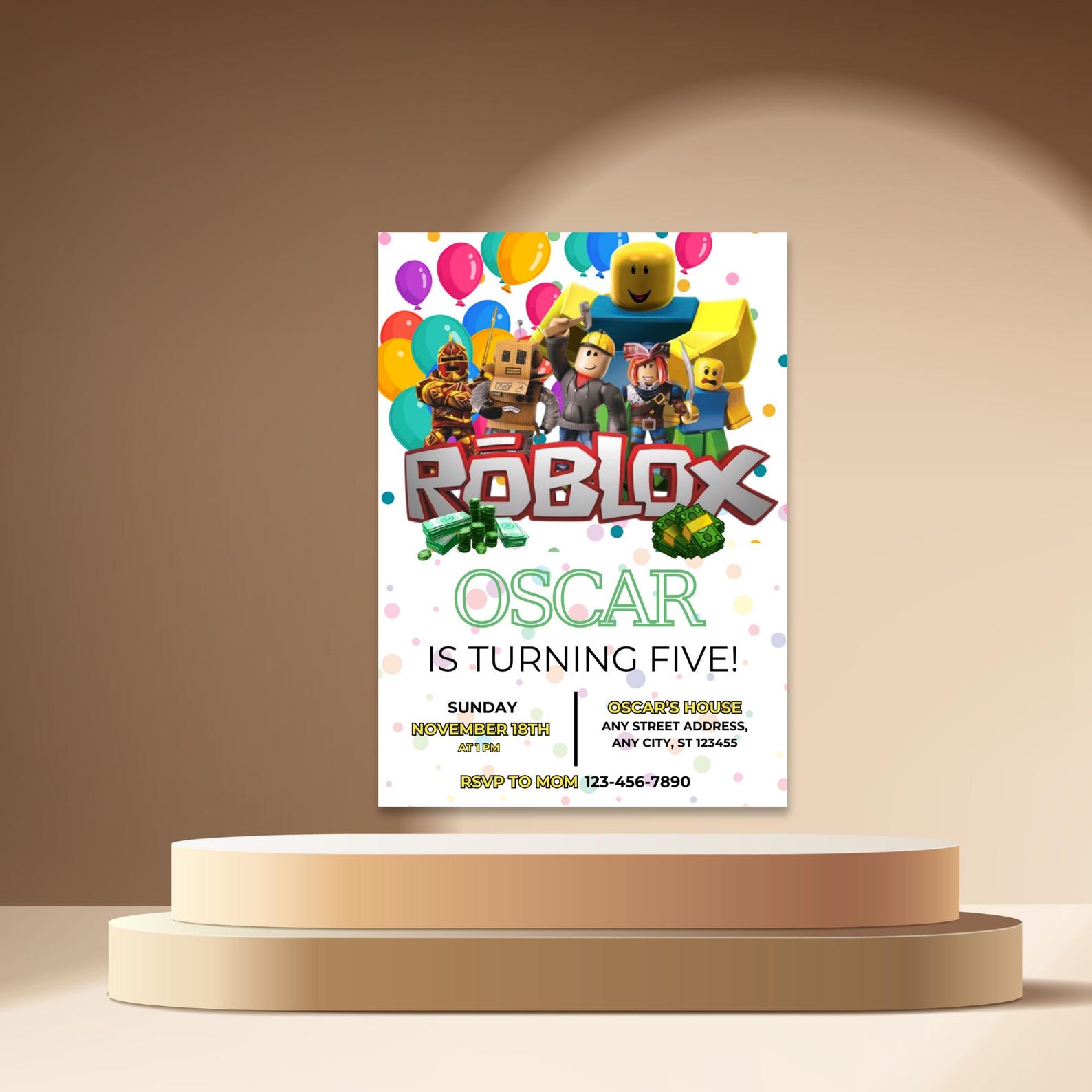 Roblox Birthday Invitation, Roblox Game Party, Roblox Kids Party Invite ...