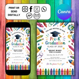 Graduation Party Invitation, Graduation Invitation Template, high School Graduation, Graduation Party Invite, Editable Template