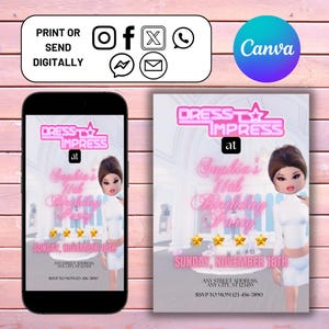 Digital Birthday Dinner invitation, Birthday Dinner, Digital Birthday Party Invite, Editable Template, Text, Birthday Party, text evite