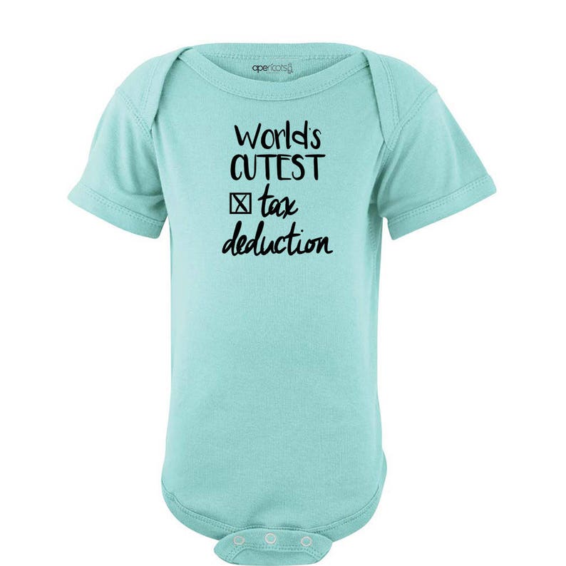 New Baby Worlds Cutest Tax Deduction Funny Baby Clothes Short Etsy