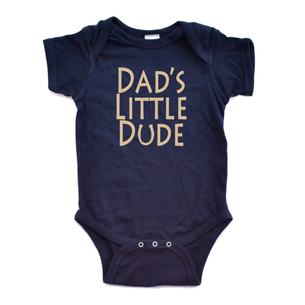 Newborn Boy Bodysuit Matching Dad Son " Dad's Little Dude &q…
