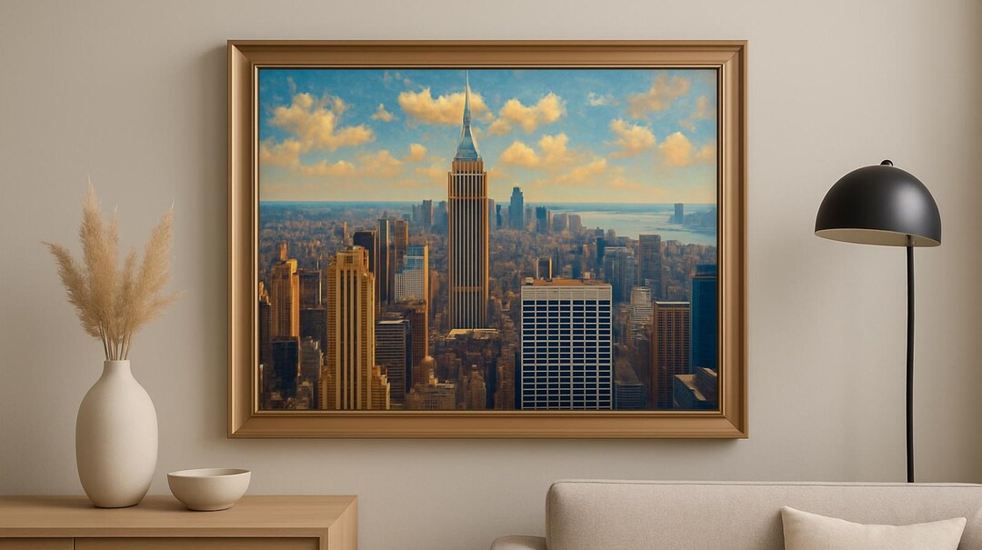 New York City Skyline Art Print - Manhattan Poster Wall Decor NYC ...