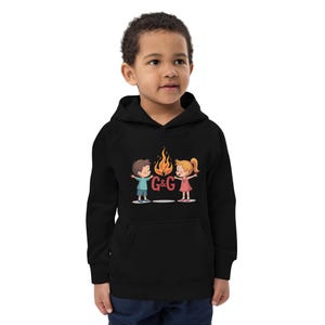 Cute G&G Cartoon Kids Hoodie – Campfire Friendship Design - Kids eco hoodie