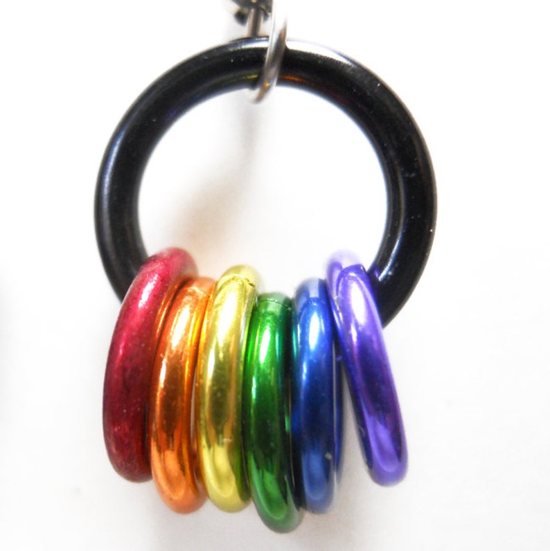 Gay Pride Earrings Freedom Rings Rainbow Jewelry Small Etsy