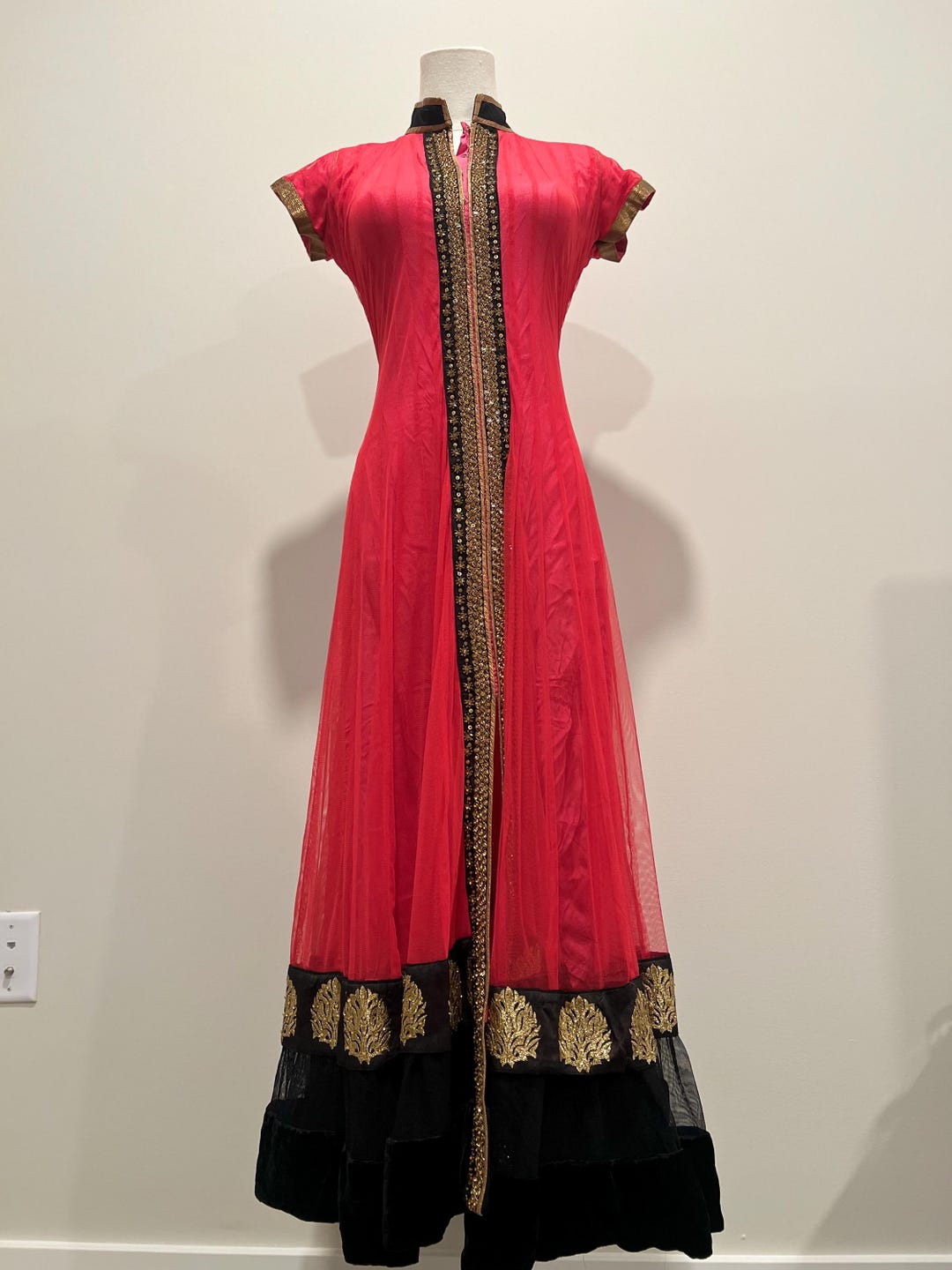 Red Premium Silk - Anarkali Dress