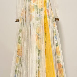 Floral Anarkali Dress with Sheer Overlay