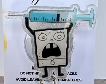 Doodle Bob Syringe Badge Reel, Medical Badgereel, Nurse Badge Reel, Funny Badge Reel, Me Hoy Minoy Badge, Teacher Badge, Cute Badge Holder