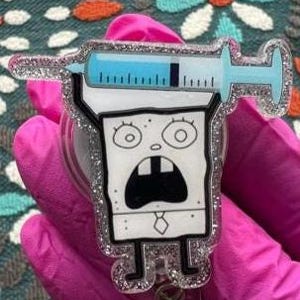Doodle Bob Syringe Badge Reel, Medical Badgereel, Nurse Badge Reel, Funny Badge Reel, Me Hoy Minoy Badge, Teacher Badge, Cute Badge Holder