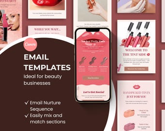 Nurture Sequence for Lip Product Email Marketing Template for Beauty Brand Drag & Drop Email Nurture Sequence Newsletter Campaign