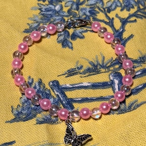 Spring Pink Butterfly Bracelet