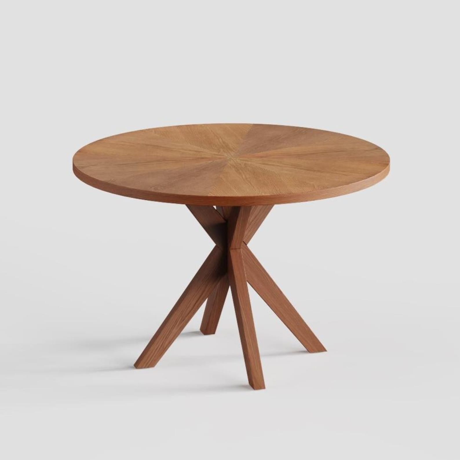 Solid Wood Round Dining Table - Cross Leg Design, 4 to 6 Seat Dining ...