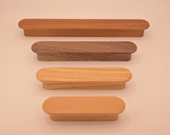 Solid wood drawer pulls, Wood Cabinet Knobs Handle Pull, Minimalism Wood Cabinet Pulls Handles, Wooden Drawer Pull