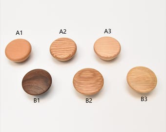 Solid wood drawer pulls, Wooden Round Drawer Knob handle, Wood Cabinet Knobs Handle Pull, Cabinet Hardware, Natural Wood Cabinet Pulls